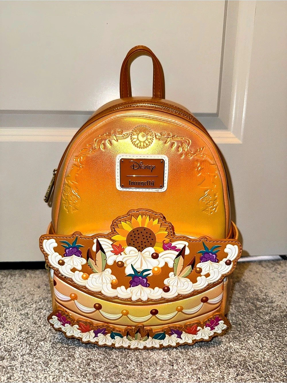 Loungefly Disney Pocahontas Princess Floral Backpack Floral Backpack Orange NWT